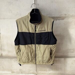 Abercrombie & Fitch Men's Navy Blue/ Beige Reversible Fleece Vest - Awesome!